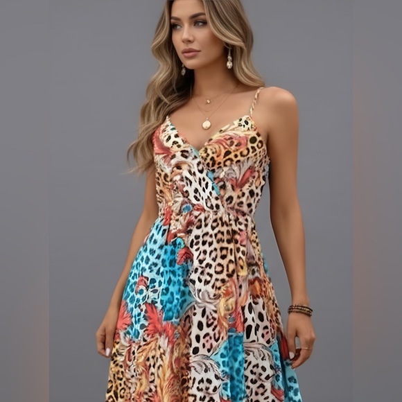 Leopard Print Cami Maxi Dress - Picture 3 of 9
